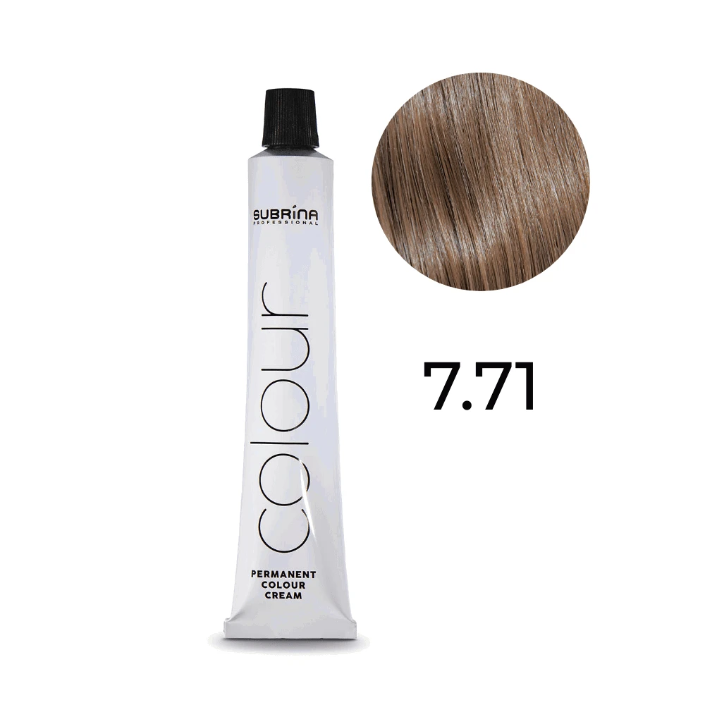 Subrina Professional , Essential Colour, Permanent Hair Dye, 7/71 Medium Ashy Chestnut Skirtas šviesiems plaukams, 100 ml For Women