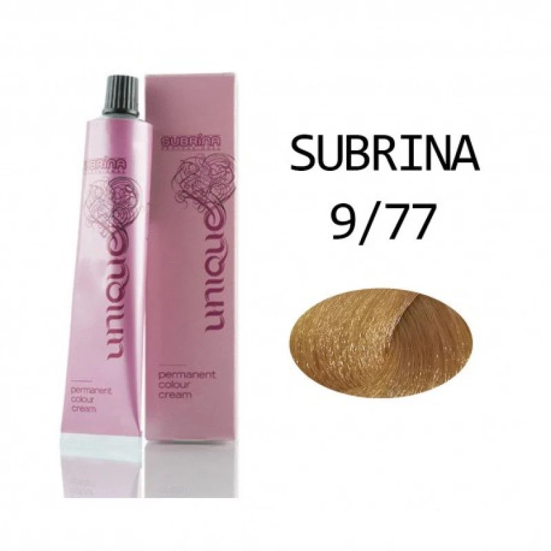 Subrina Professional , Unique, Permanent Hair Dye, 9/77 Very Light Blond - Intense Chestnut, 100 ml For Women
