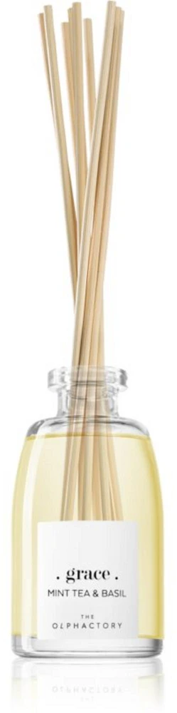 Basil „Olphactory Grace“ mėtų arbatos ir baziliko kvapiųjų lazdelių difuzorius su lazdelėmis, 250 ml