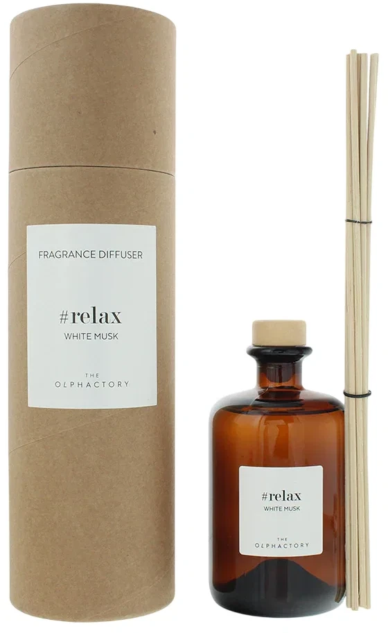 The Olphactory „Olphactory Relax Baltas Musk“ kvapiųjų lazdelių difuzorius su lazdelėmis, 500 ml