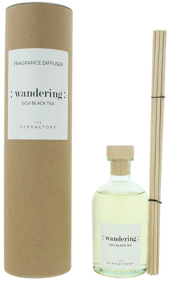 „The Olphactory Wandering Goji Juodas“ arbatos kvapiųjų lazdelių difuzorius su lazdelėmis, 250 ml