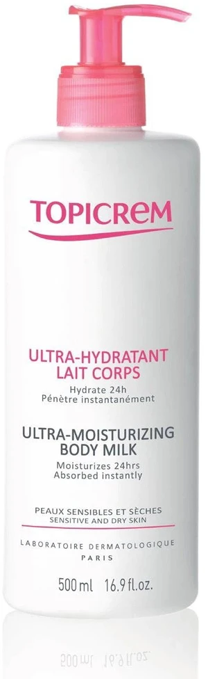 Topicrem Ultra-Moisturizing Body Milk drėkinamasis kūno pienelis, 500 ml