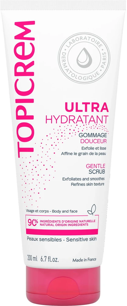 Topicrem Gentle Scrub švelnus šveitiklis veidui ir kūnui, 200 ml