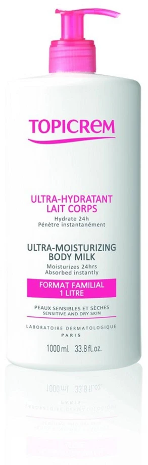 Topicrem Ultra-Moisturizing Body Milk Drėkinantis pienelis sausai ir jautriai odai, 1000 ml
