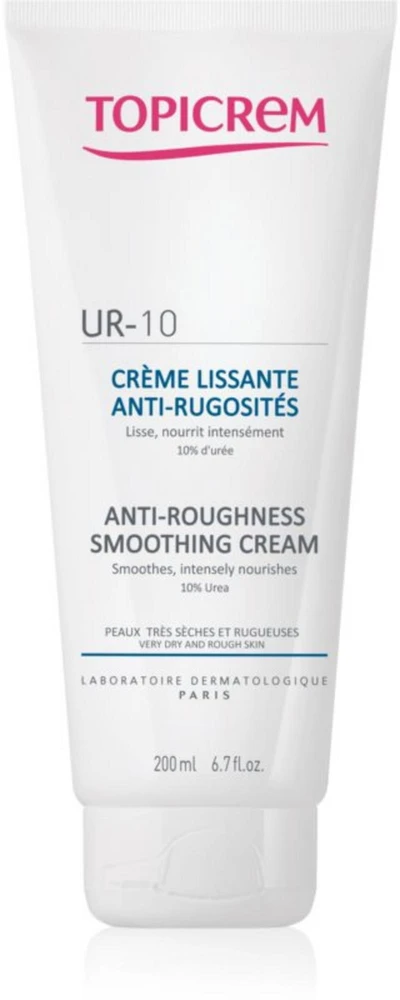 Topicrem UR 10 Anti-Roughness Smoothing Kreminis kūno kremas su šlapalu sausai odai, 200 ml