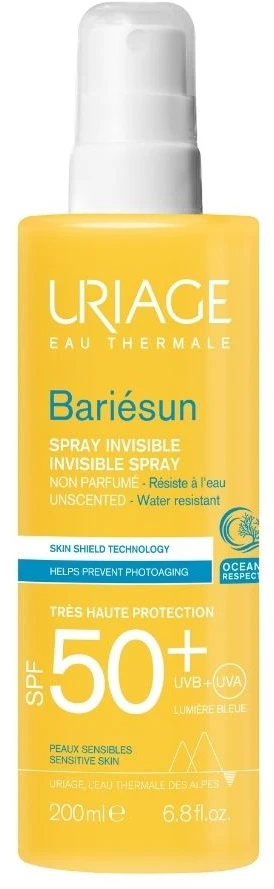 Uriage Bariesun Invisible Purškiklis bekvapis apsauginis kremas nuo saulės SPF50+ 200 ml
