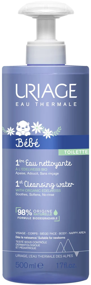 Uriage Bebé First Cleansing Vanduo prausiklis kūdikiams, 500 ml