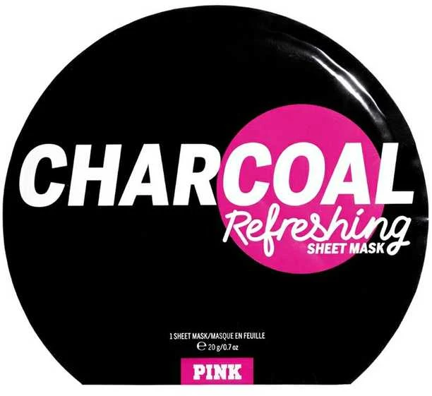 Pink Victoria Secrets Victoria's Secret Rožinė Charcoal Refreshing Sheet Mask For Face gaivinanti lakštinė veido kaukė, 20 g