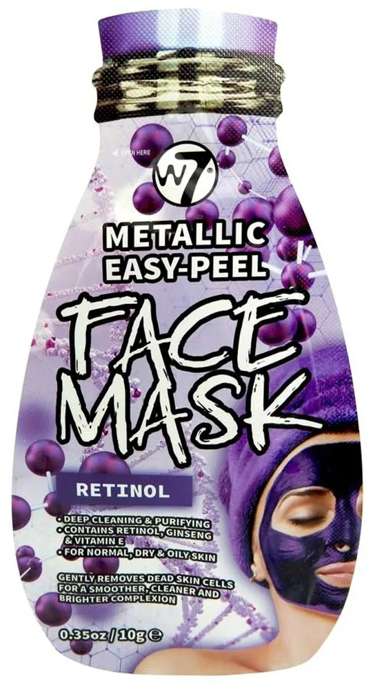 w7 W7, Metallic Easy-Peel Retinol, pleiskanojanti kaukė, veidui, 10 g