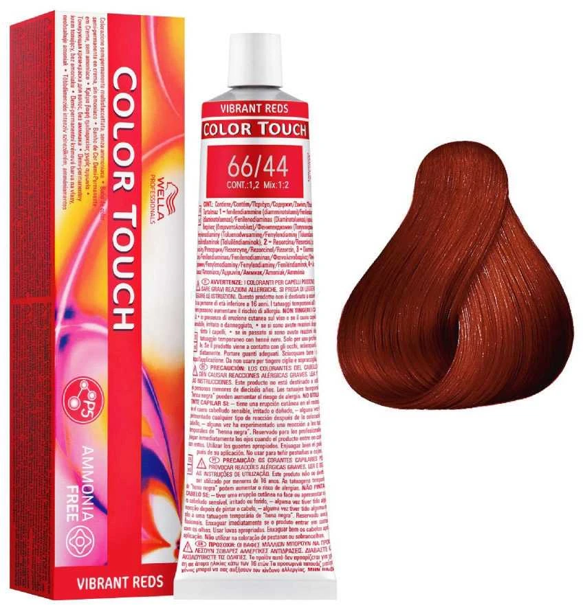 Wella Color Touch 66/44 tūbelė su spalvos pavyzdžiu