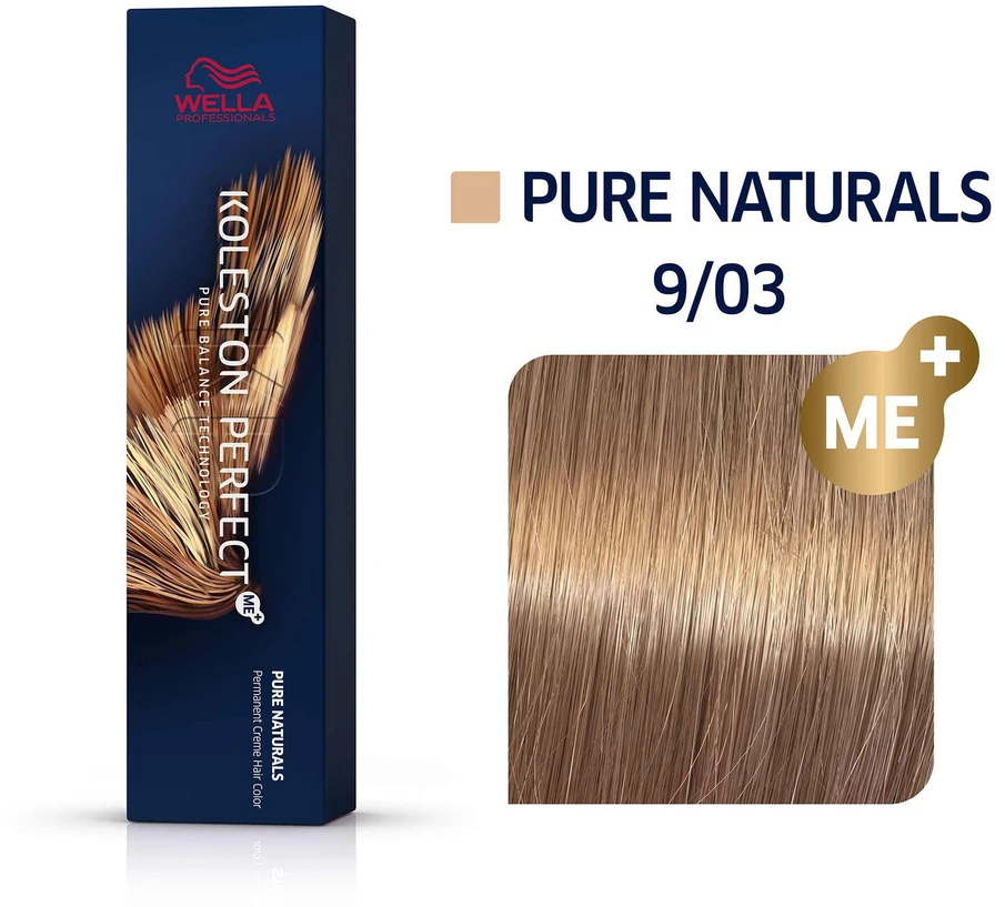 Wella Koleston Perfect Pure Naturals dažai 9/03, 60 ml