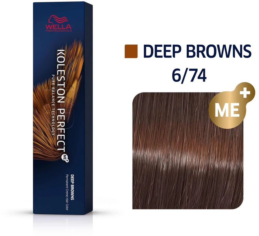 Wella Professionals Koleston Perfect Me+ ilgalaikiai plaukų dažai 6/74 tamsiai ruda spalva, 60 ml
