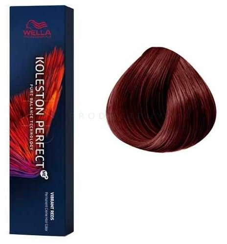 Wella Koleston Vibrant Reds dažai su atspalvio pavyzdžiu