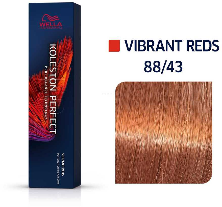 "Wella Koleston Perfect Me+ 88/43 Vibrant Reds" plaukų dažai 60ml