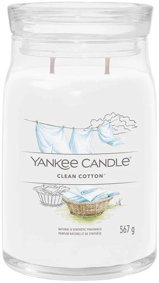 Yankee Candle Signature Clean Cotton kvapni žvakė, 411 g