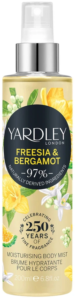 Yardley frezijų ir bergamočių kvapo purškiklis moterims, 200 ml