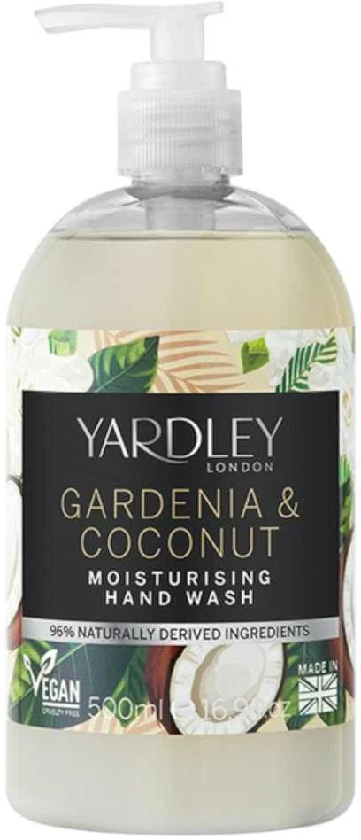 „Yardley Gardenia & Coconut Milk“ botaninis valomasis rankų gelis, 500 ml