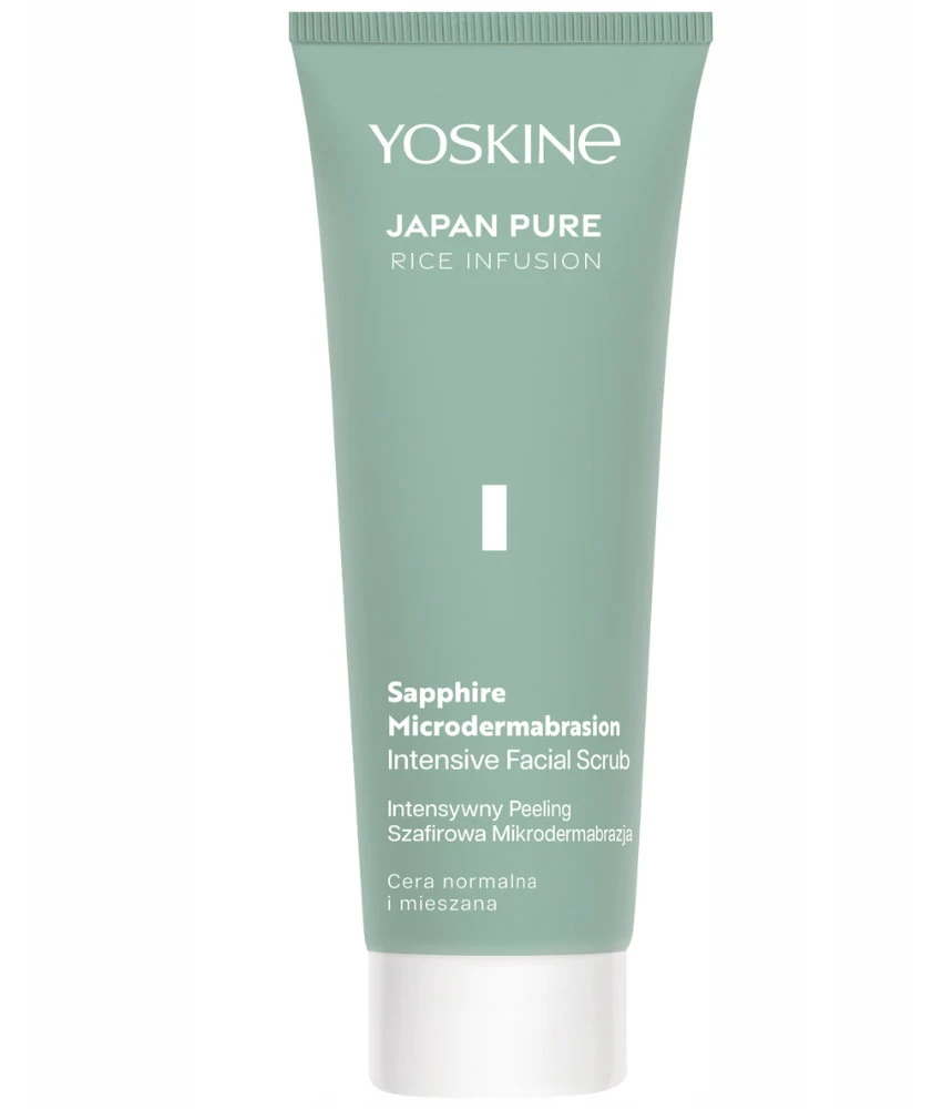 Yoskine Japan Pure Rice Infusion Sapphire Micropeeling Face Scrub veido šveitiklis, 75 ml