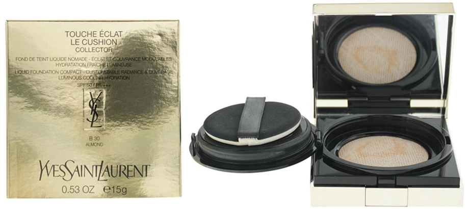 Yves Saint Laurent Touche Eclat Le Cushion Collector golden pigments & antioxidants Luminous Liquid Foundation B30 Almond, 15 g