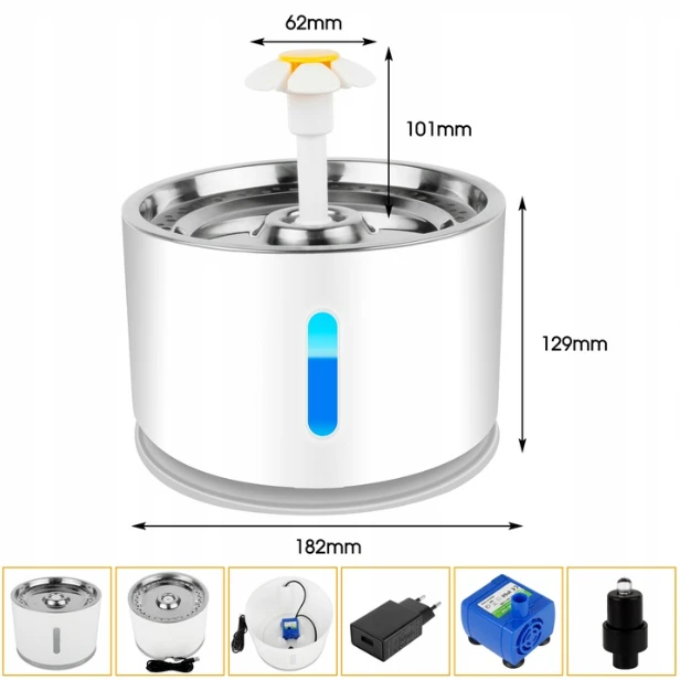Automatinė vandens gertuvė - fontanas katėms ir šunims, 2.4l