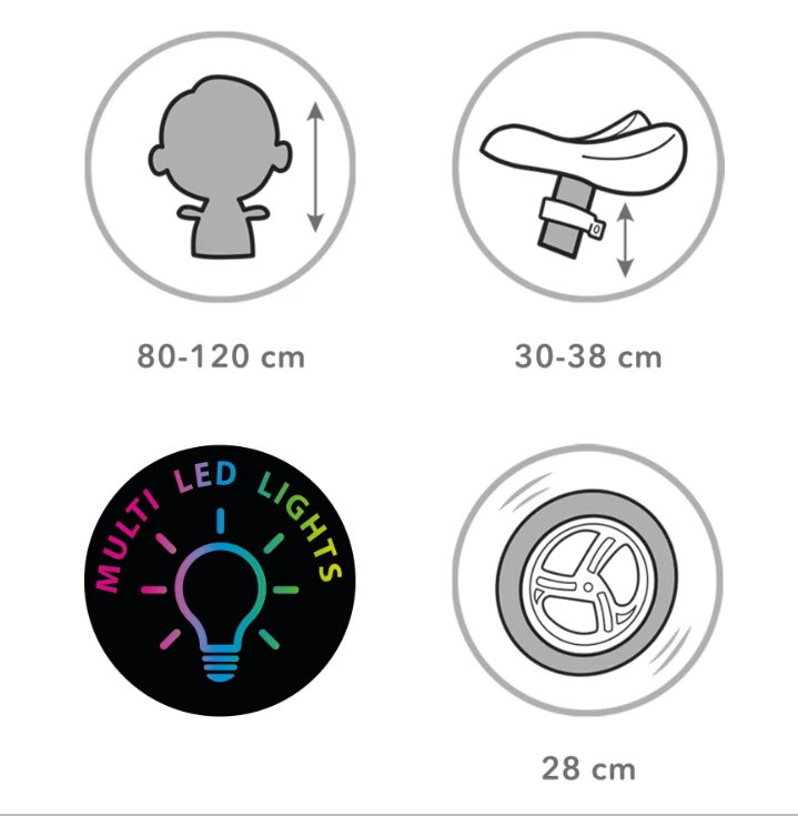 Balansinis paspiriamas dviratis Rebel LED, neoninis rožinis