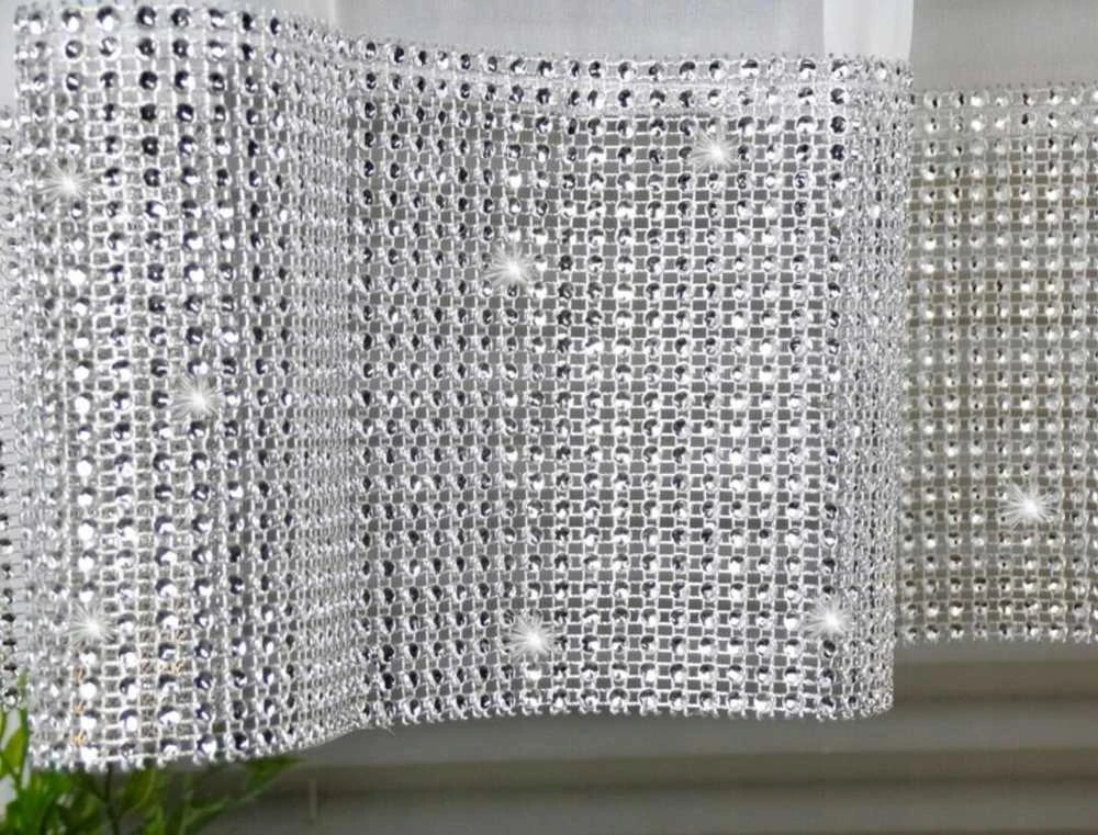 Dieninės užuolaidos su sidabrinėmis dekoracijomis Sidabrinis, 400x150cm