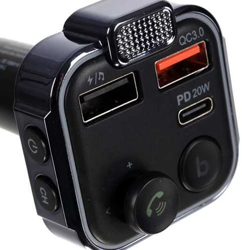 FM Bluetooth siųstuvas USB MP3 įkroviklis su laisvų rankų funkcija