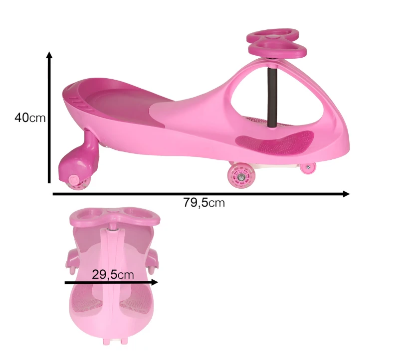 Gravity Ride-On paspirtukas su LED šviečiančiais ratukais, rožinis