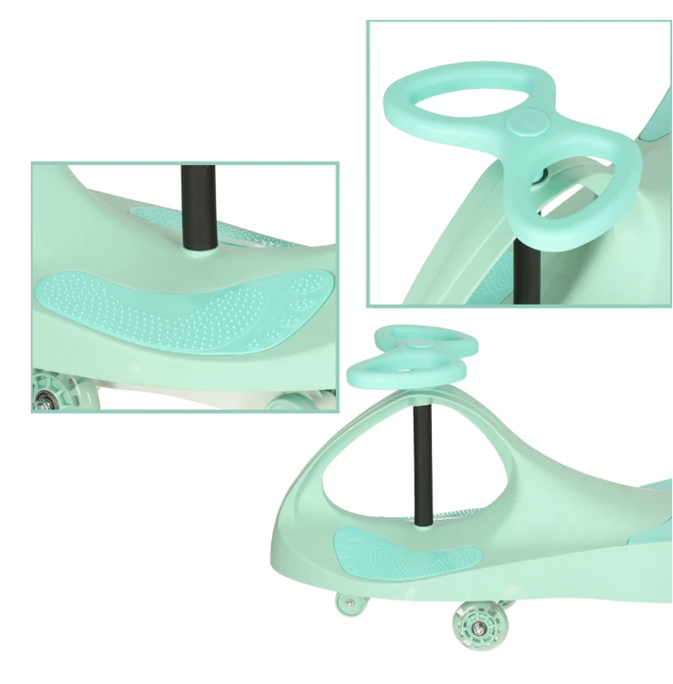 Gravity Ride-On paspirtukas su LED šviečiančiais ratukais, žalias