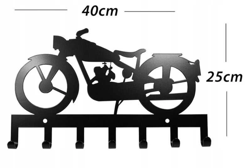 Kabykla rūbams ir raktams Motociklas, 40cm, juodos splavos