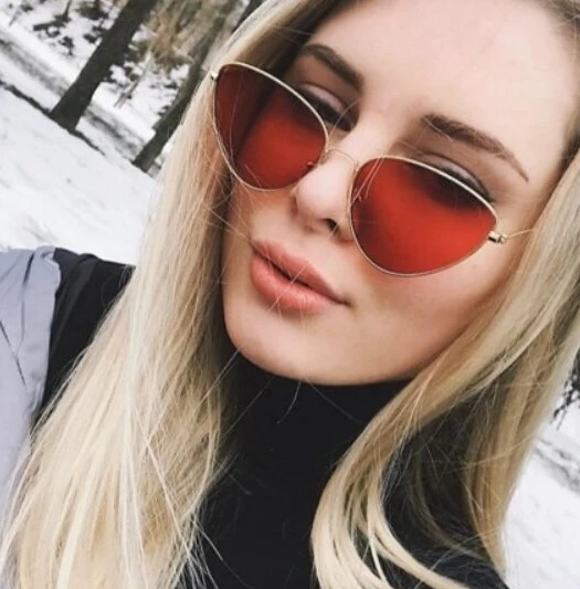 Katės stiliaus akiniai nuo saulės moterims Ovl