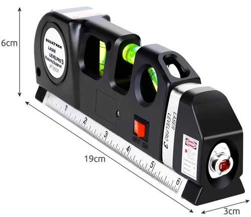 Lazerinis nivelyras, 3in1 su matavimo metru 250cm