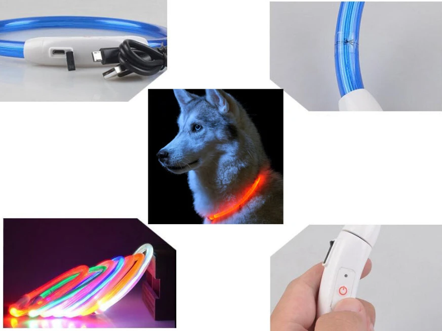 Led antkaklis šunims ir katėms 47cm, raudonas