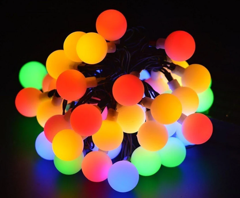 LED lempučių girlianda sodui, įvairiaspalvė