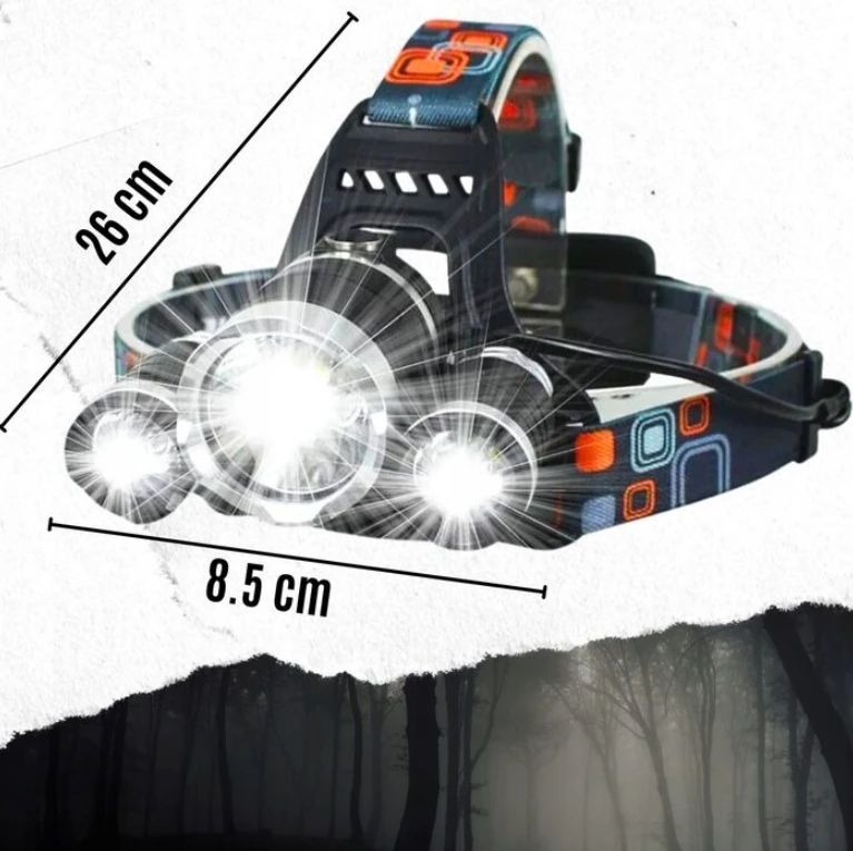 LED pakraunamas galvos žibintuvėlis, IPX-44