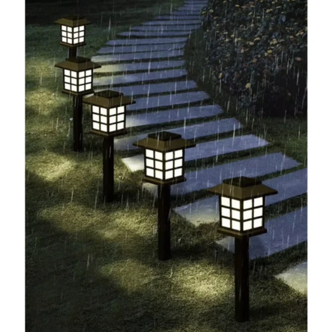 LED Sodo šviestuvai su saulės baterija, 6 vnt.
