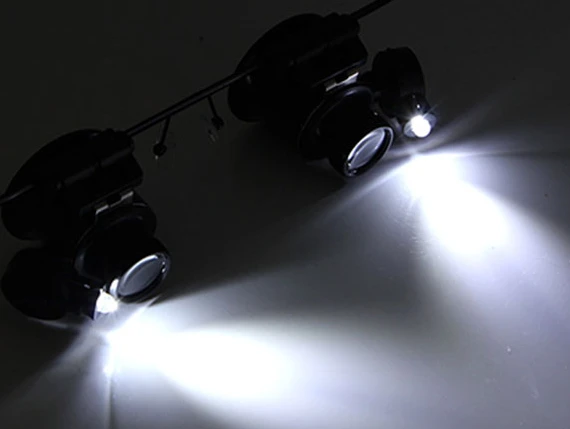 Padidinimo akiniai led 20x 15mm