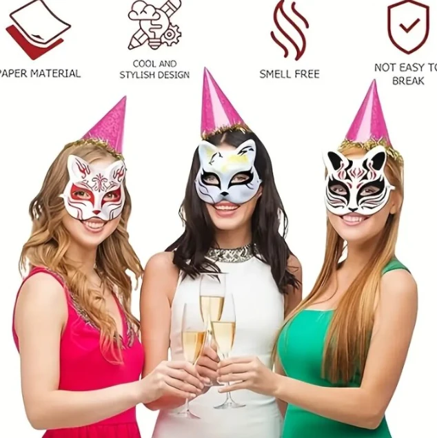 Pasidaryk pats veido kaukė Katė, 5vnt.