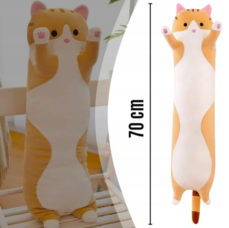 Pliušinis žaislas, pagalvėlė katinas, 70cm