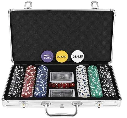 Pokerio rinkinys dėkle, 300 žetonų