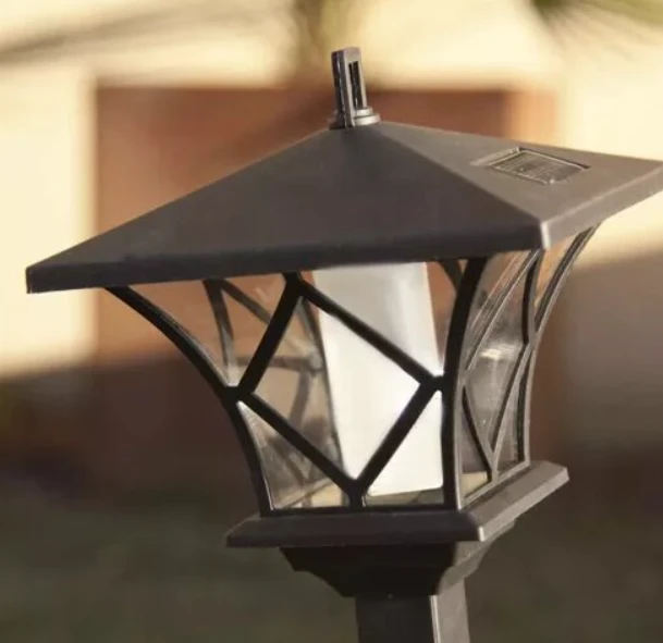 Reguliuojamo aukščio sodo LED žibintas su saulės kolektoriumi, 57-155 cm, 1 vnt.