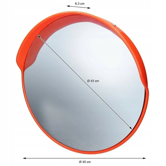 Sferinis kelio veidrodis su tvirtinimo rankena, 45cm