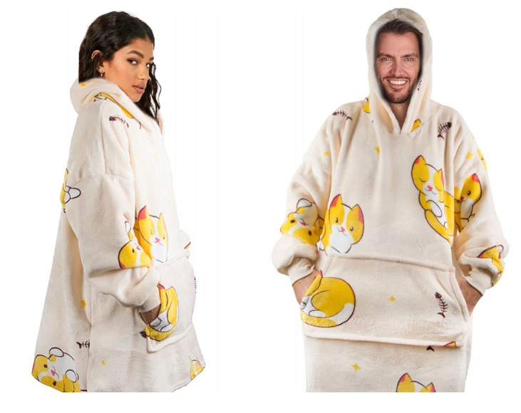 Šiltas Pledas - Džemperis "Kačiukai 2in1" oversize, XXL