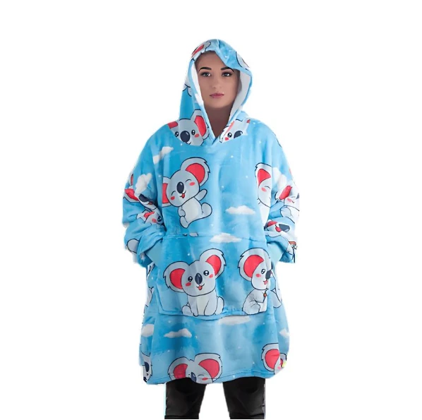 Šiltas Pledas - Džemperis "Koala 2in1" oversize, XXL