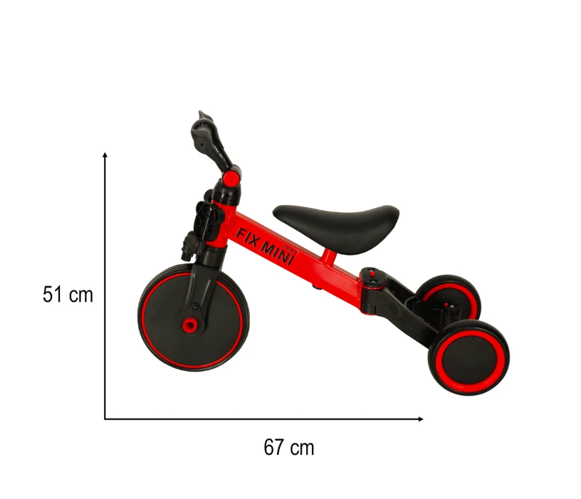 Triratis balansinis dviratukas Trike Fix, raudonas