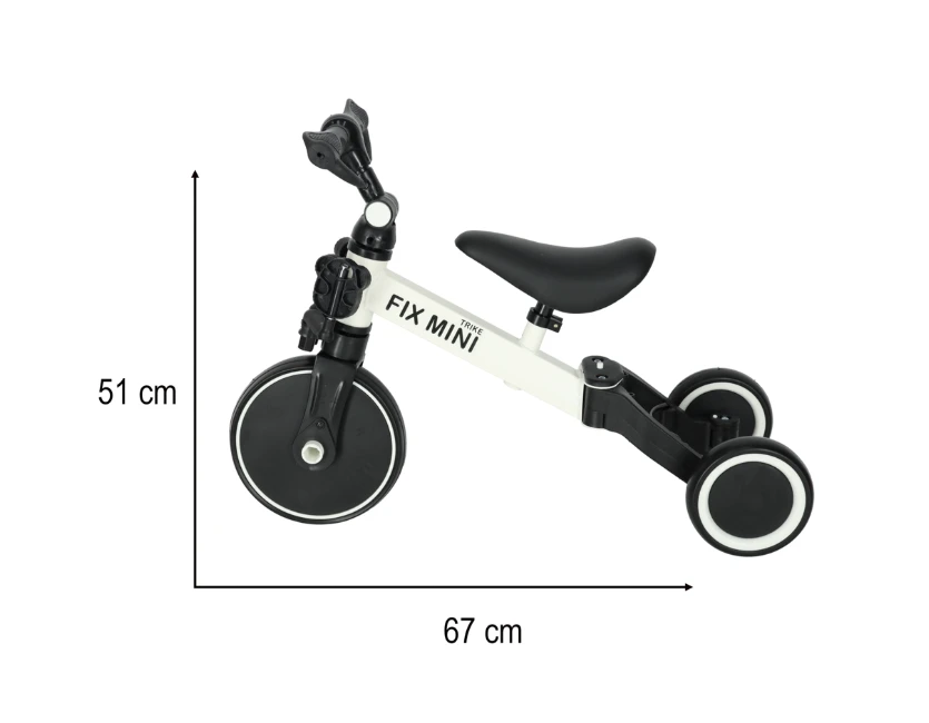 Triratis balansinis dviratukas Trike Fix, baltas