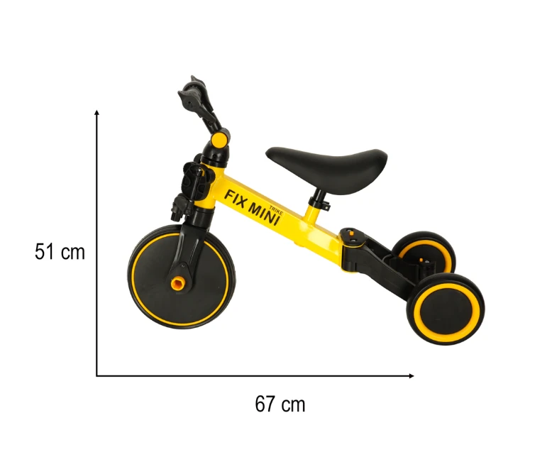 Triratis balansinis dviratukas Trike Fix, geltonas