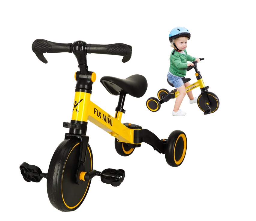 Triratis balansinis dviratukas Trike Fix, geltonas