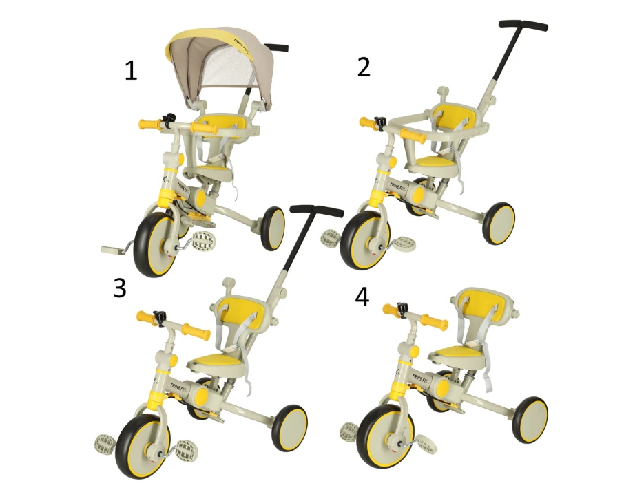 Triratukas Trike Fix 6in1, geltonas