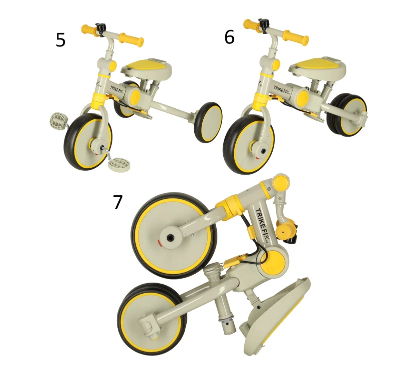 Triratukas Trike Fix 6in1, geltonas